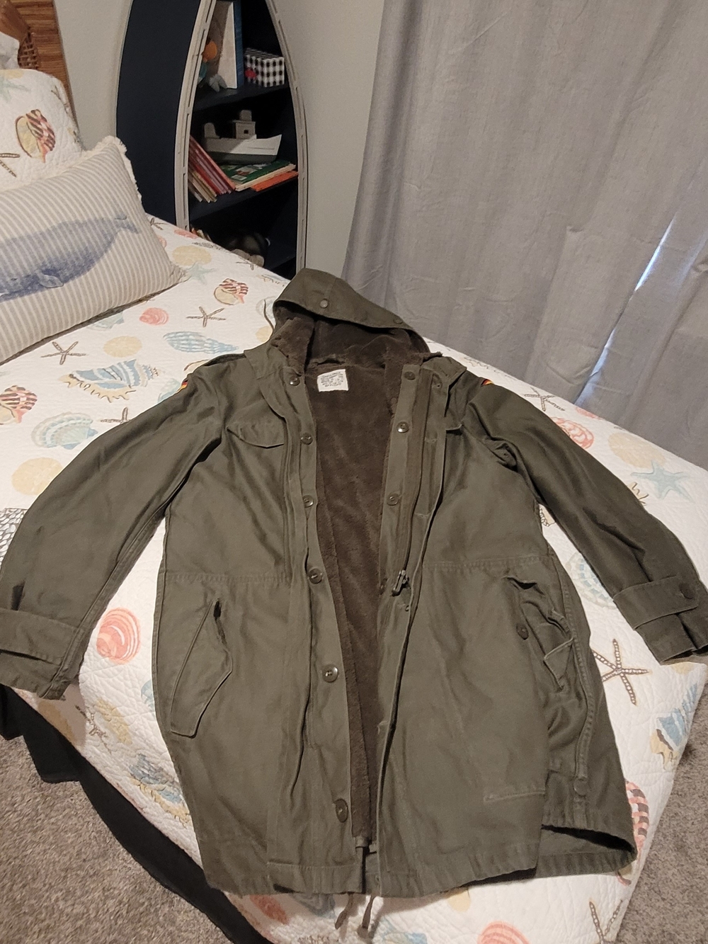 1980s Feuchter Ringelai Germany Army Lined Parka Jacket Size 180/190 - 95 Large - Picture 7 of 8